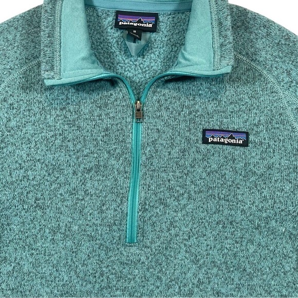 Patagonia Better‎ Sweater 1/4 Zip Pullover Fleece Heathered Teal Women's Medium - Picture 1 of 9